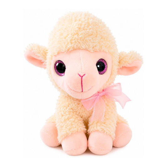Ovelha de Pelúcia Rosa com Laço